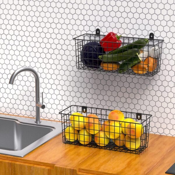 wall mounted wire basket