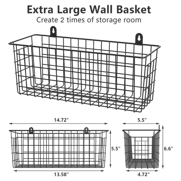 wall mounted wire basket