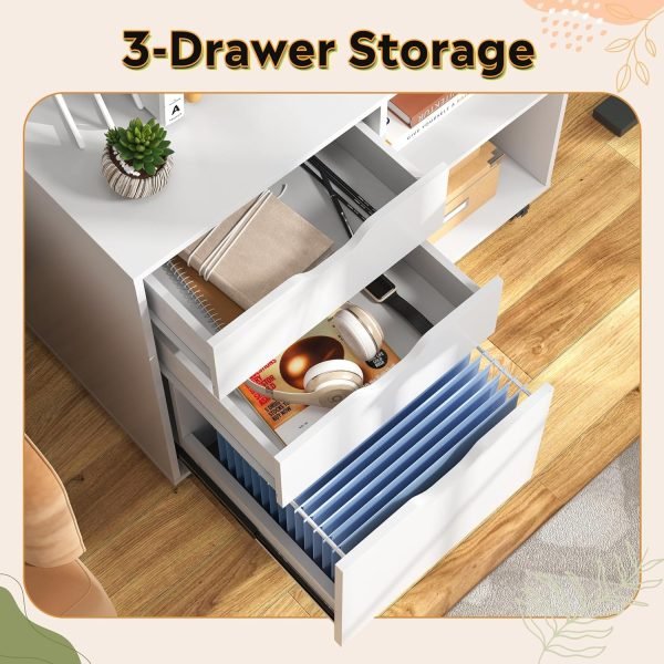 3 drawer wood file cabinet