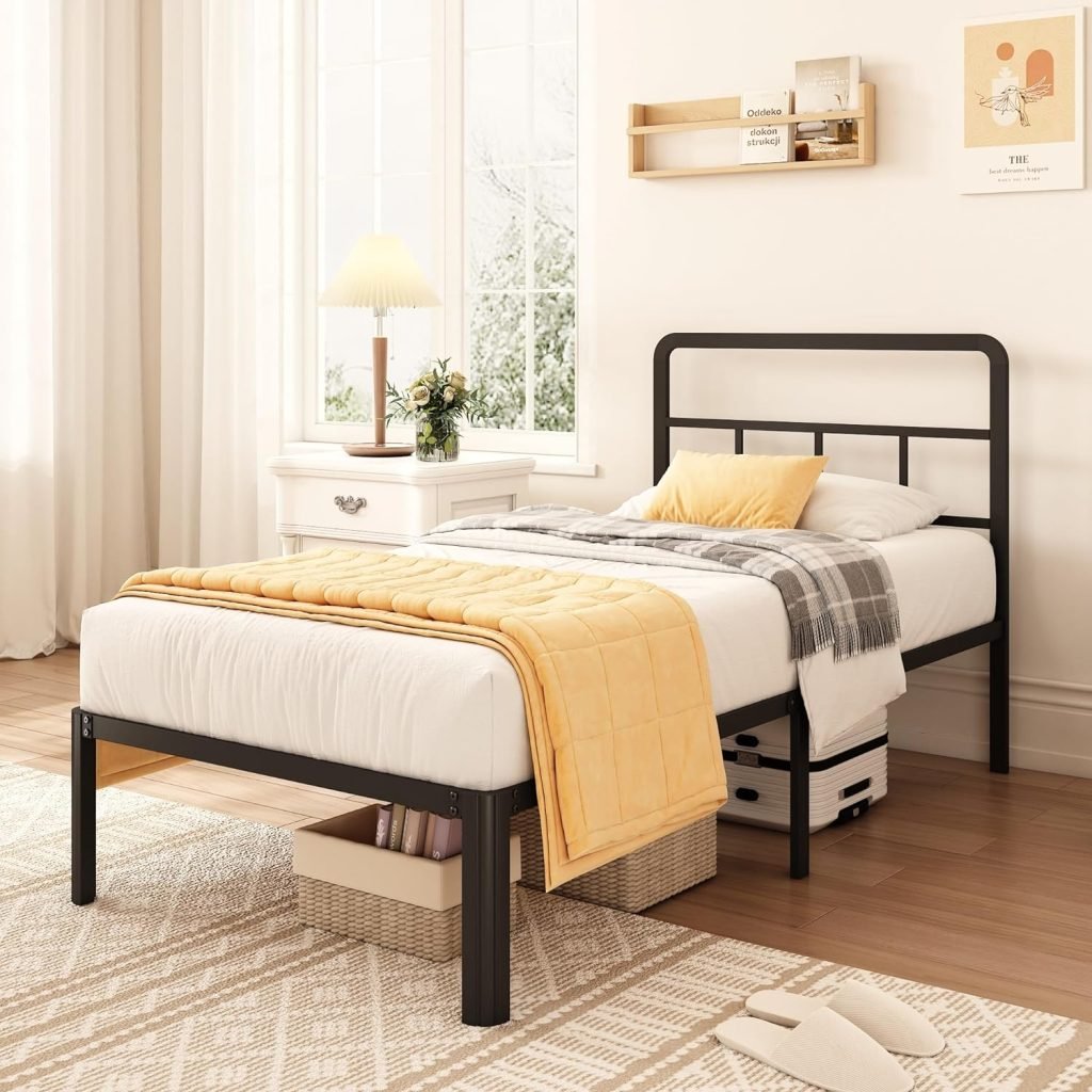 14 inch twin bed frame with headboard