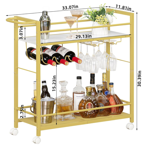 2 tier wine cart