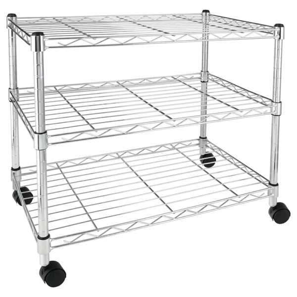 3 tier wire shelving with castors